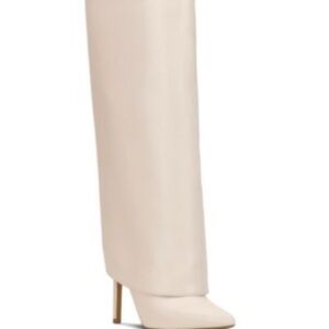 INC International Concepts Cream Heeled Boots
